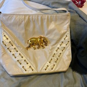 Vintage DAWLI Leather Gold Elephant Handbag
